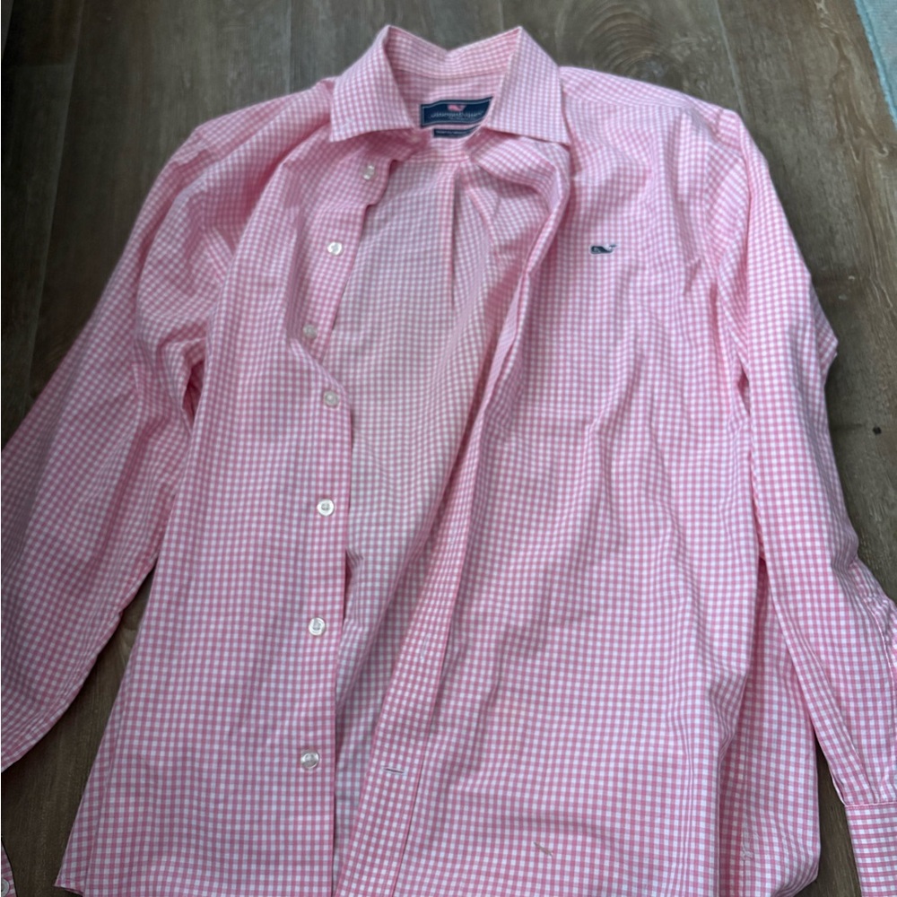 Vineyard Vines Light Pink Checkered Shirt